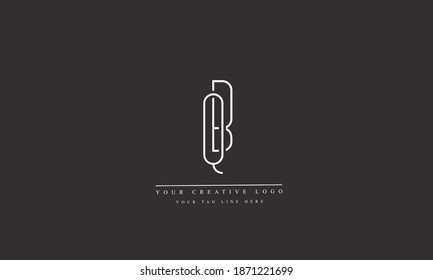 QB, BQ, Q, B abstract vector logo monogram template