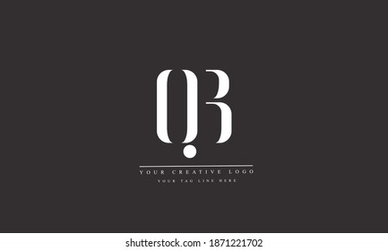QB, BQ, Q, B abstract vector logo monogram template