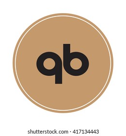 qb brown letters ,abstract background logo, design identity in circle, alphabet letter