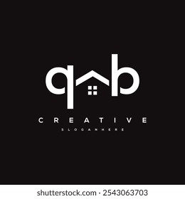 Conceito inicial do vetor do design do logotipo da carta inicial QB. Ilustração de modelo de logotipo de casa de QB simples