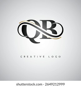 QB Infinity Monogram Logo – Elegant Modern Letter mark Design with Luxury Loop and Stylish Branding Symbol
