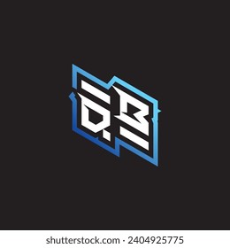QB initial gaming team, youtube, twitch and clipart stock illustration logo