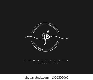 QB initial handwriting logo template vector