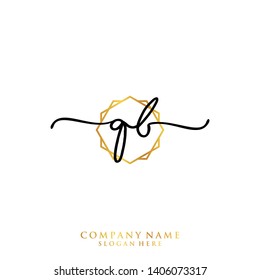QB Initial handwriting logo template
