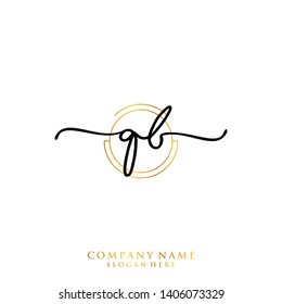QB Initial handwriting logo template