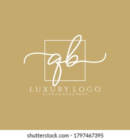 QB Plantilla de logotipo de escritura a mano inicial vectorial