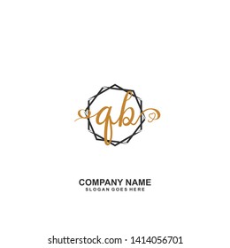 QB Initial handwriting logo vector