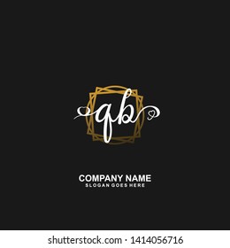 QB Initial handwriting logo vector