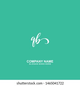 QB Initial handwriting logo vector