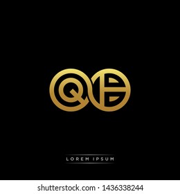 QB initial letter linked circle capital monogram logo modern template