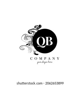 Diseño del logotipo de la letra inicial QB con vectores de textura de nubes de tinta que fluyen por la nube.