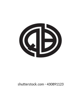 QB initial letters looping linked ellipse monogram logo