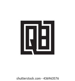 QB initial letters looping linked square monogram logo