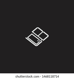 QB Initial Logo letters with rotate squere template