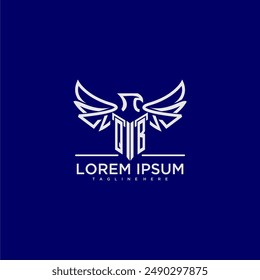 QB Initial Monogramm für Business-Logo mit Eagle Bild