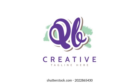 QB Initials, handwriting logo vector