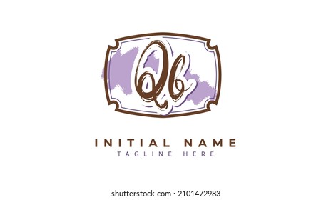 Qb Initials, handwriting logo vector