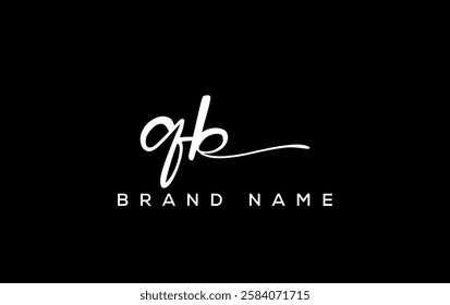 QB letter beauty handwriting vector logo. 