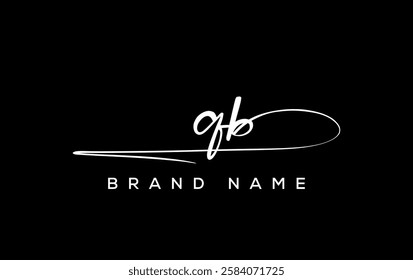 QB letter beauty handwriting vector logo. 