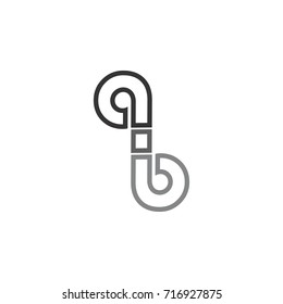 qb letter logo design vector