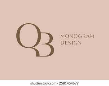 QB letter logo icon design. Classic style luxury initials monogram.