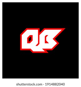 QB logo design, initial QB letter design with sci-fi style. QB logo for game, esport, Technology, Digital, Community or Business. Q B sport modern Italic alphabet font. Typography urban style fonts.