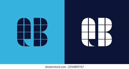 QB logo design with tile shape. Minimalist and modern vector illustration design suitable for business or brand