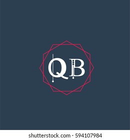qb logo letter initial, Abstract Polygonal Background Logo, design for Corporate Business Identity,flat icon, Alphabet letter