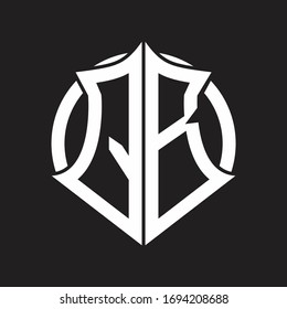 QB Logo monogram with emblem and circle rounded design template