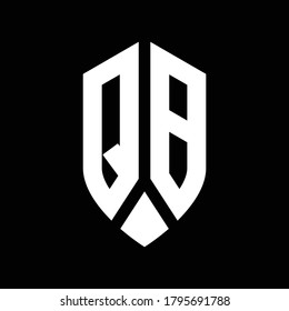 qb logo monogram with emblem shield style design template