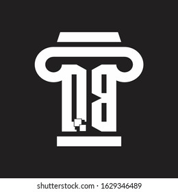 QB Logo monogram with pillar style design template