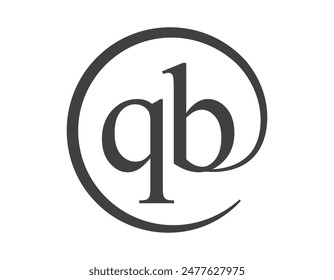 QB logo from two letter with circle shape email sign style. Q and B round logotype of business company for brand identity.