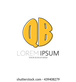 QB Logo. Vector Graphic Sphere Branding Letter Element. White Background