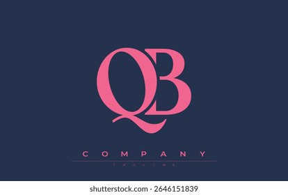 QB Modern Initials Logo Design. Logotipo de marca com iniciais estilizadas apresentando design arrojado e estética moderna. Ideal para profissionais de marca de negócios ou projetos criativos com foco em minimalista