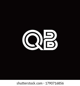 QB monogram logo with abstract line design template