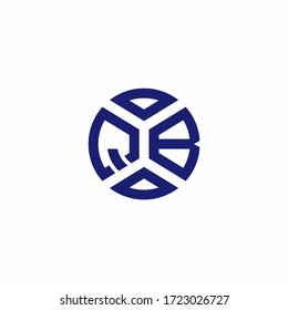QB-Monogramm-Logo mit abstrakten Formen in modernen Designvorlagen
