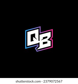 QB monogram logo design with abstract shape concept in vector