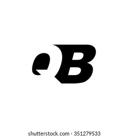 QB negative space letter logo