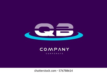 qb q b cyan magenta blue letter combination alphabet vector company logo icon sign design template 