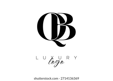 QB Serif Letter Monogram Typography Logo for Elegant Premium Branding Identity