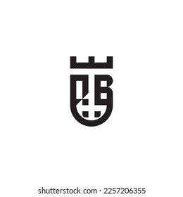 logotipo retro de concepto de escudo QB en un diseño profesional de alta calidad que se imprimirá en cualquier medio impreso
