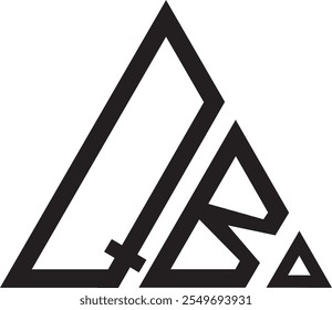 QB Triangle forma logotipo design, ícone, símbolo, arquivo de vetor 