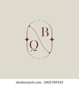 Clásico de boda QB en un elegante monograma con un diseño profesional de alta calidad que se imprimirá bien