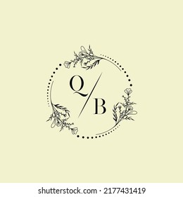 Cartas iniciales del logotipo de la boda QB en un diseño profesional de alta calidad que se imprimirán en cualquier medio impreso
