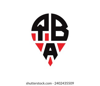 QBA letter location shape logo design