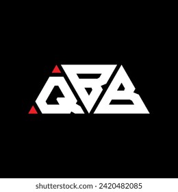 QBB triangle letter logo design with triangle shape. QBB triangle logo design monogram. QBB triangle vector logo template with red color. QBB triangular logo Simple, Elegant, and Luxurious design.