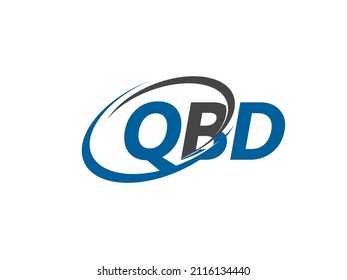 Letra QBD diseño creativo elegante del logo de swoosh