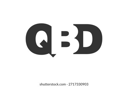 QBD logo design. Initial letter Q B D bold font style for tech startups, consulting, corporate branding. Creative company name, headlines typography identity, trendy logotype. Vector illustration.
