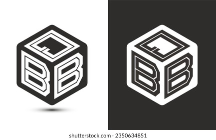 QBE letter logo design with illustrator cube logo, vector logo modern alphabet font overlap style. Premium Business logo icon. White color on black background