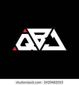 QBJ triangle letter logo design with triangle shape. QBJ triangle logo design monogram. QBJ triangle vector logo template with red color. QBJ triangular logo Simple, Elegant, and Luxurious design.